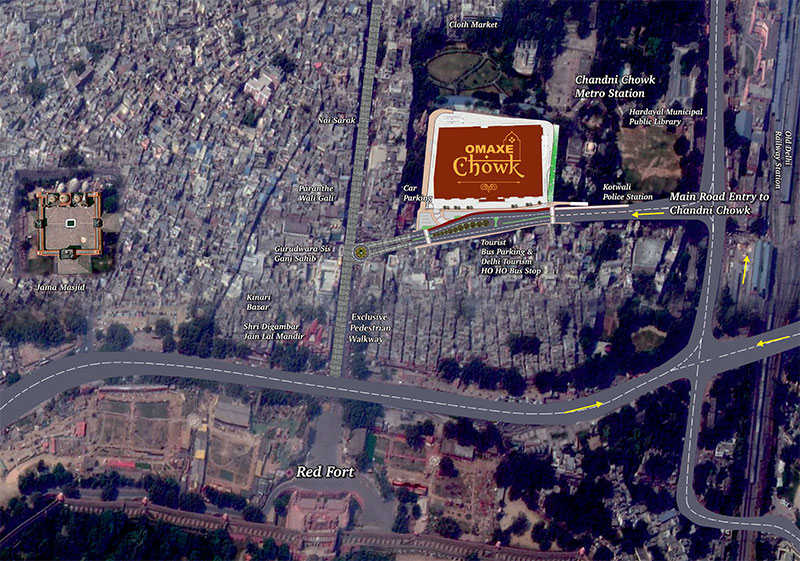 Omaxe Chandni Chowk Location Map