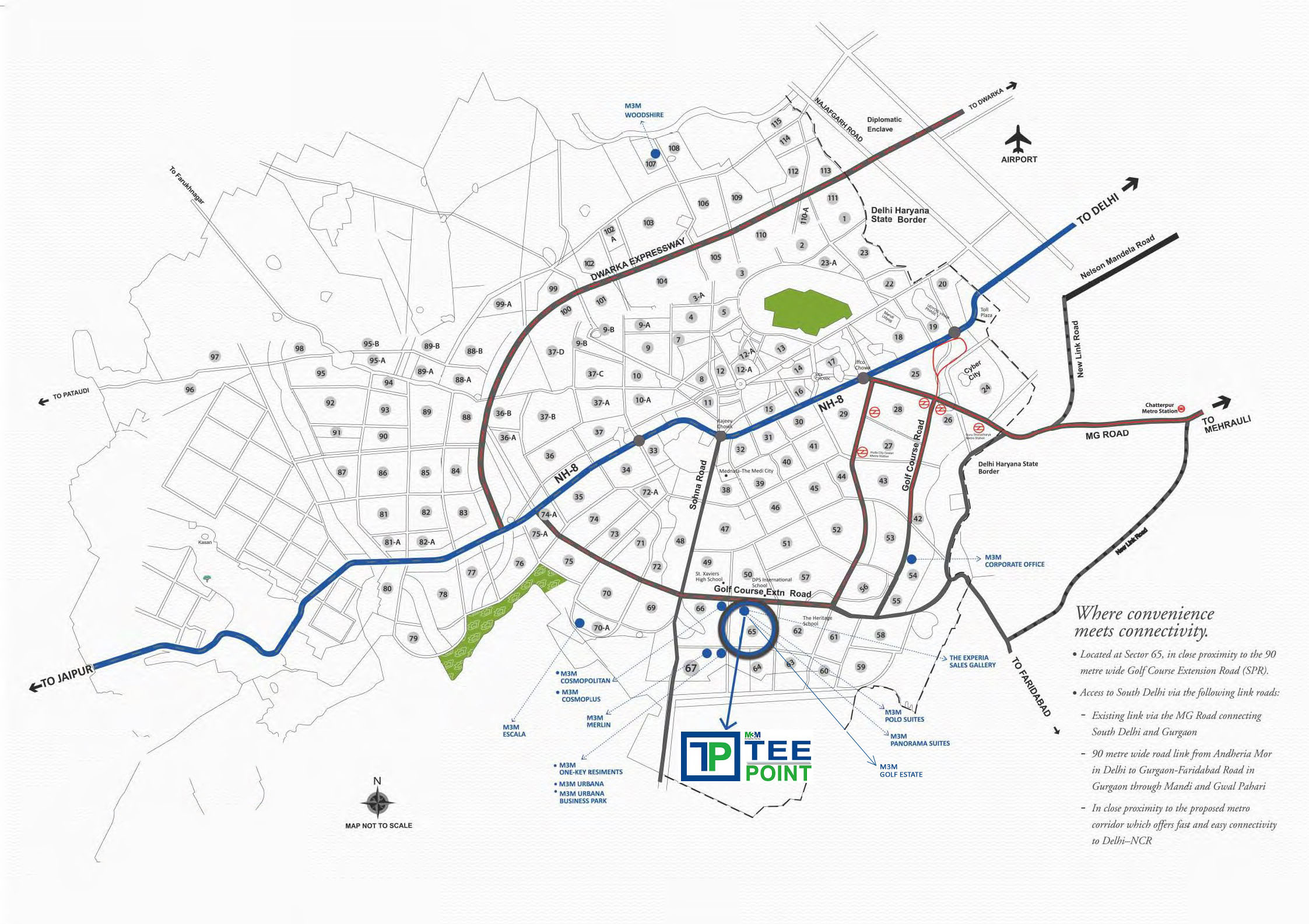 M3M Tee Point Retail Shops & Offices Sector 65 Gurgaon, Gurugram 1 locmap