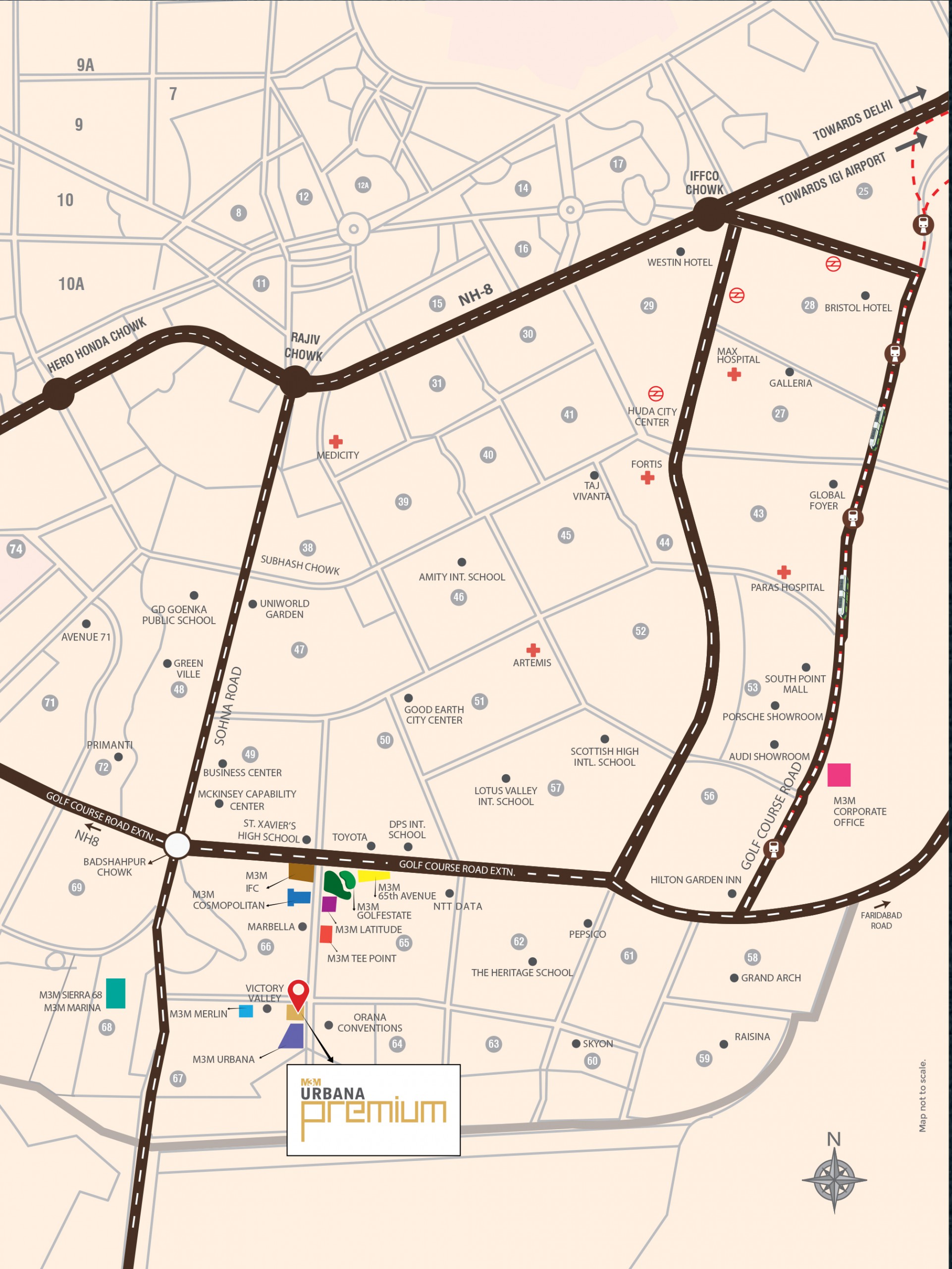 M3M Urbana Premium Location Map