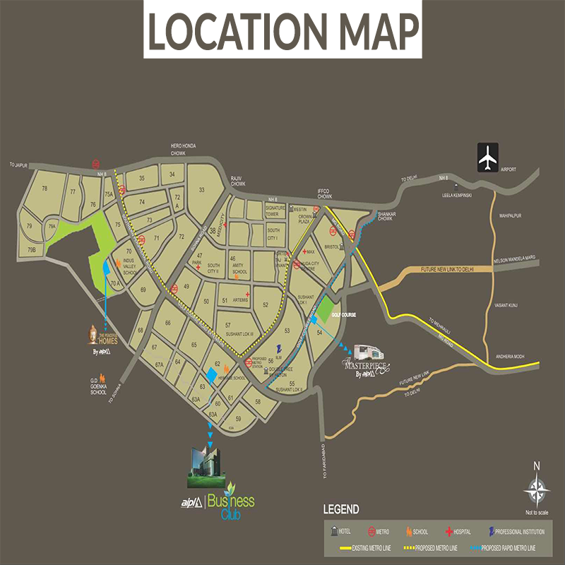 AIPL Business Club Location Map