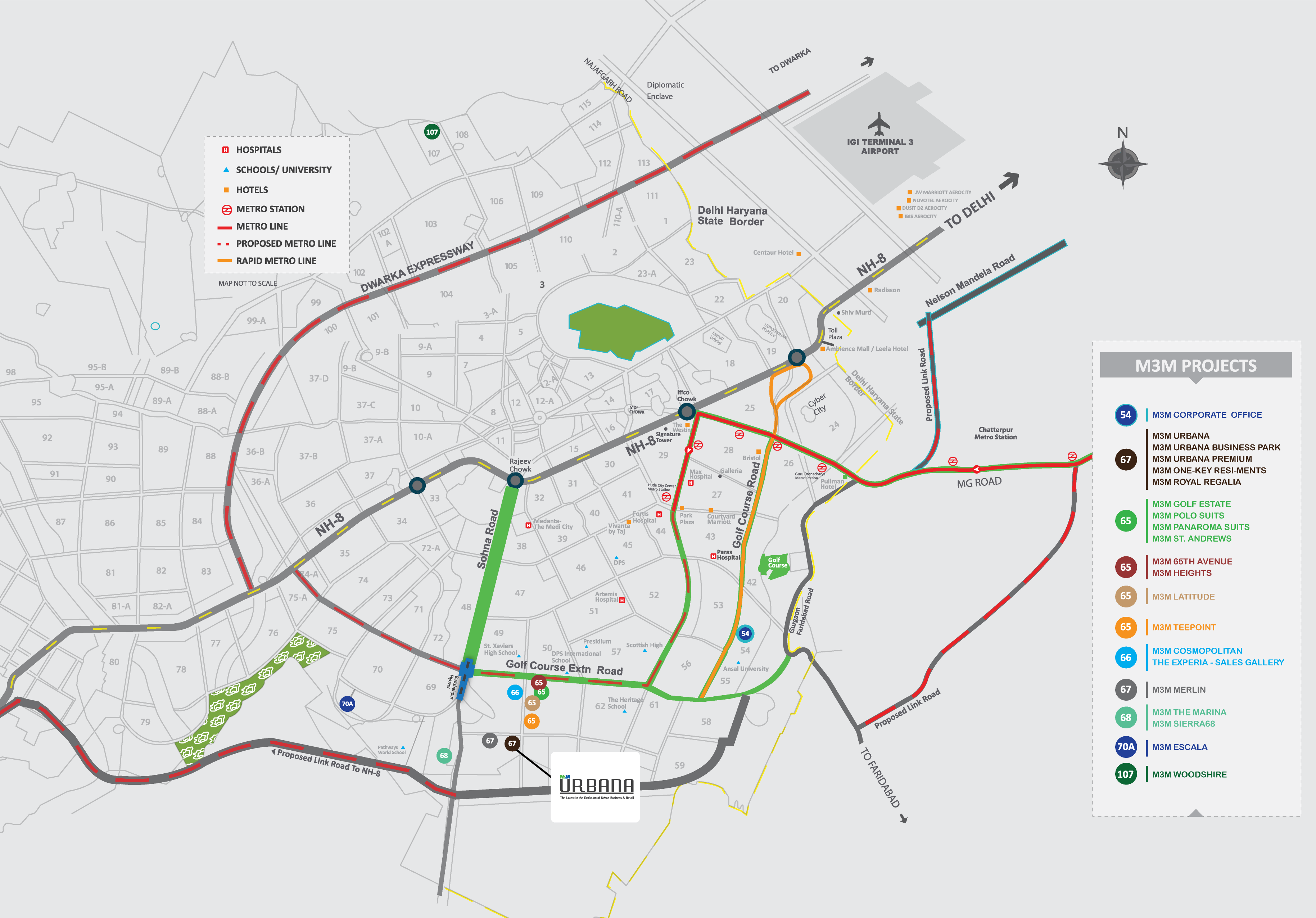 M3M Urbana Location map