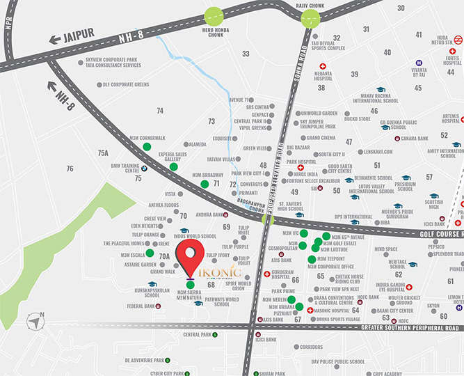 M3M Ikonic Location Map