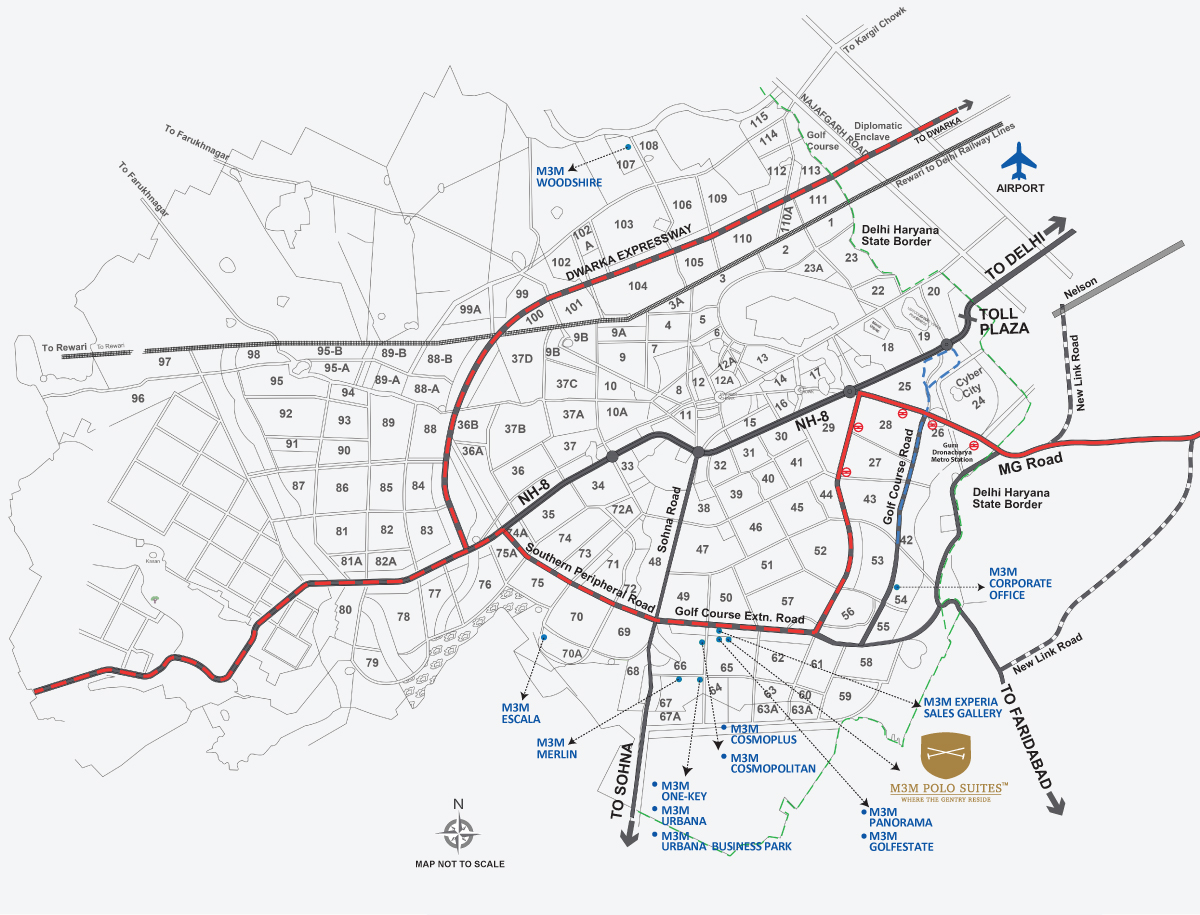 M3M Polo Suites Location Map