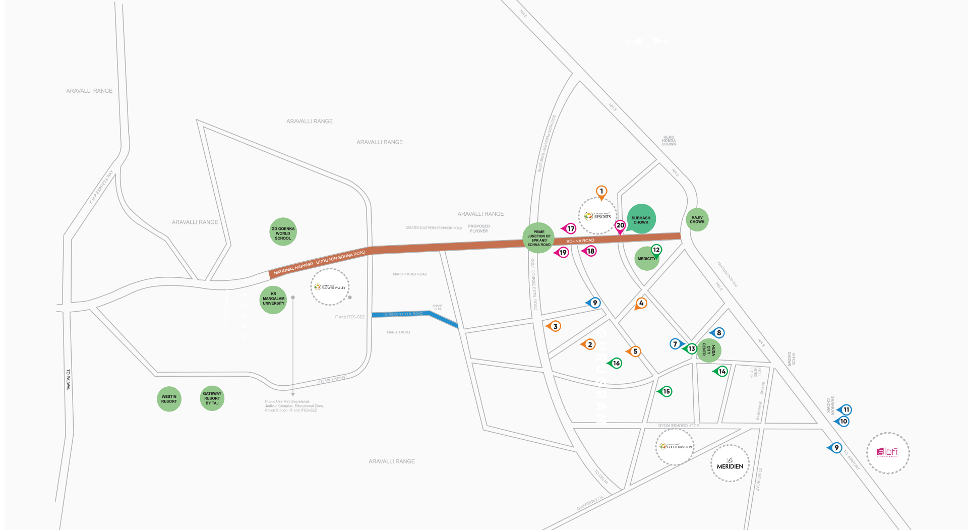 Central Park Bellavista Towers Loation Map