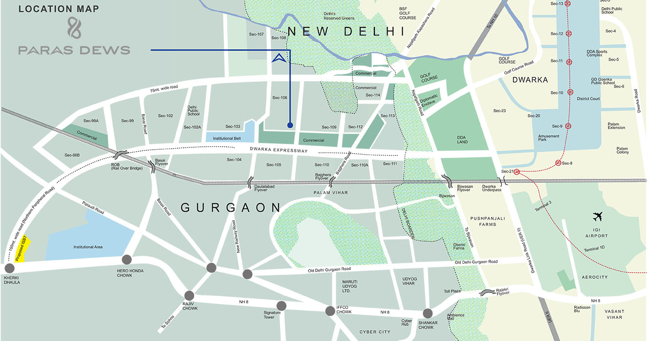 Paras Dews Location Map