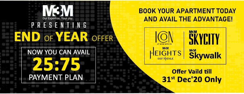 Enjoy End of Year Offer with India’s No. 1 Real Estate Company-M3M India