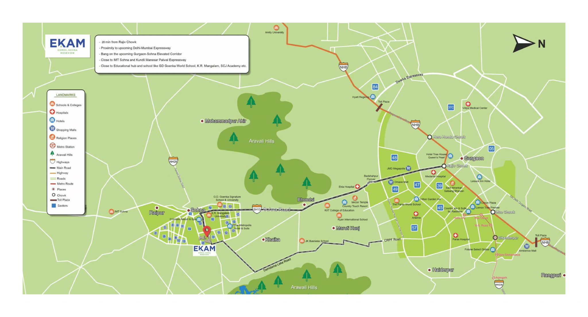 Paras-Ekam-Homes-Location-Map