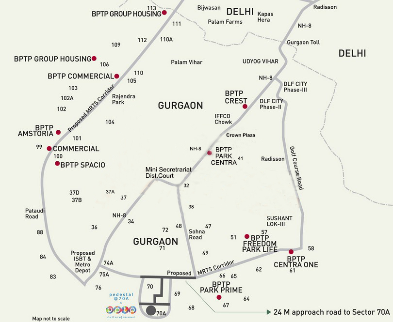 BPTP Pedestal Location Map