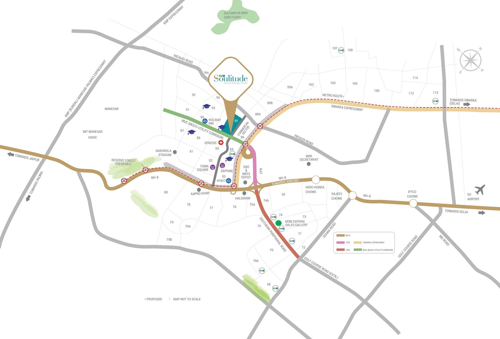 M3M Soulitude Location Map