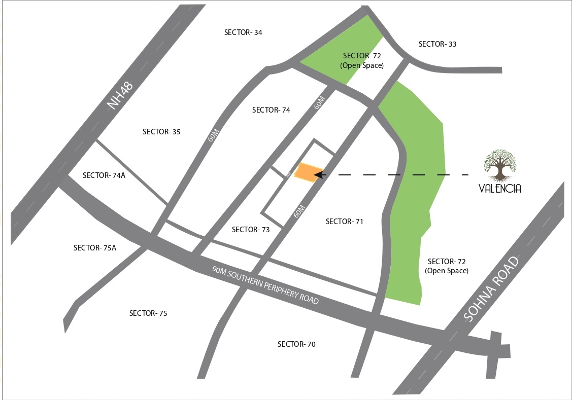 AB Realty Valencia Plots Location Map