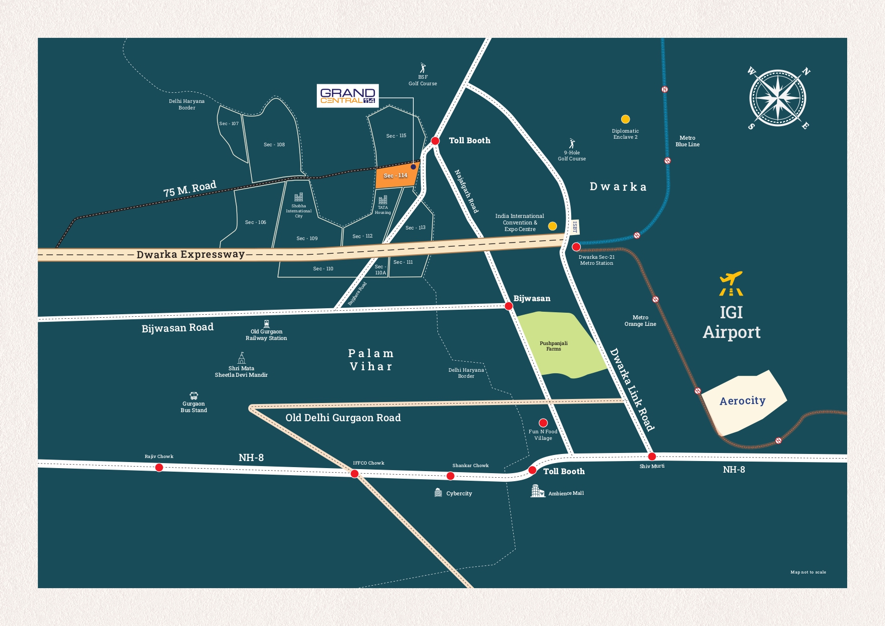 Spaze Grand Central 114 Location Map