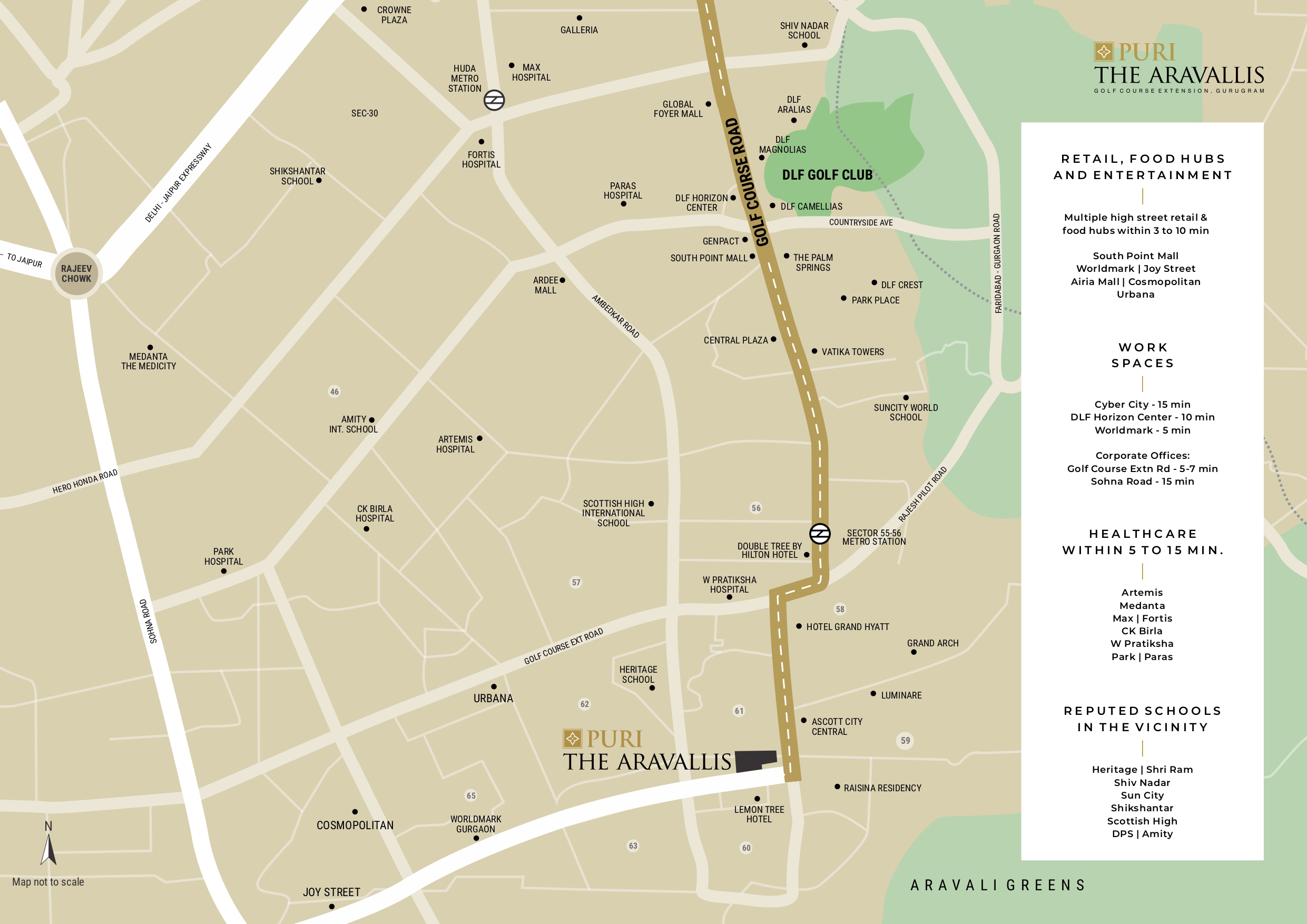 Puri The Aravallis Location Map