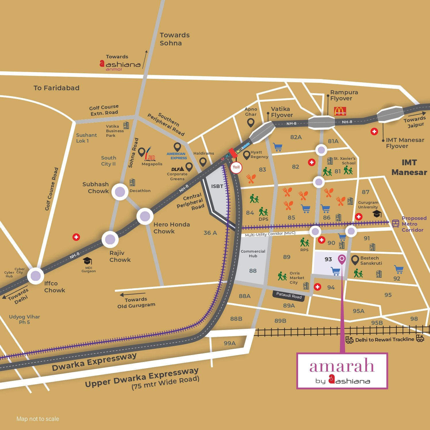 Ashiana Amarah Location Map