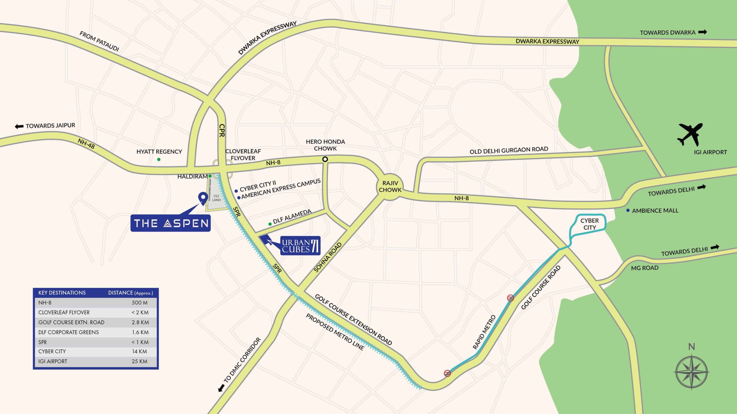 Whiteland The Aspen Location Map