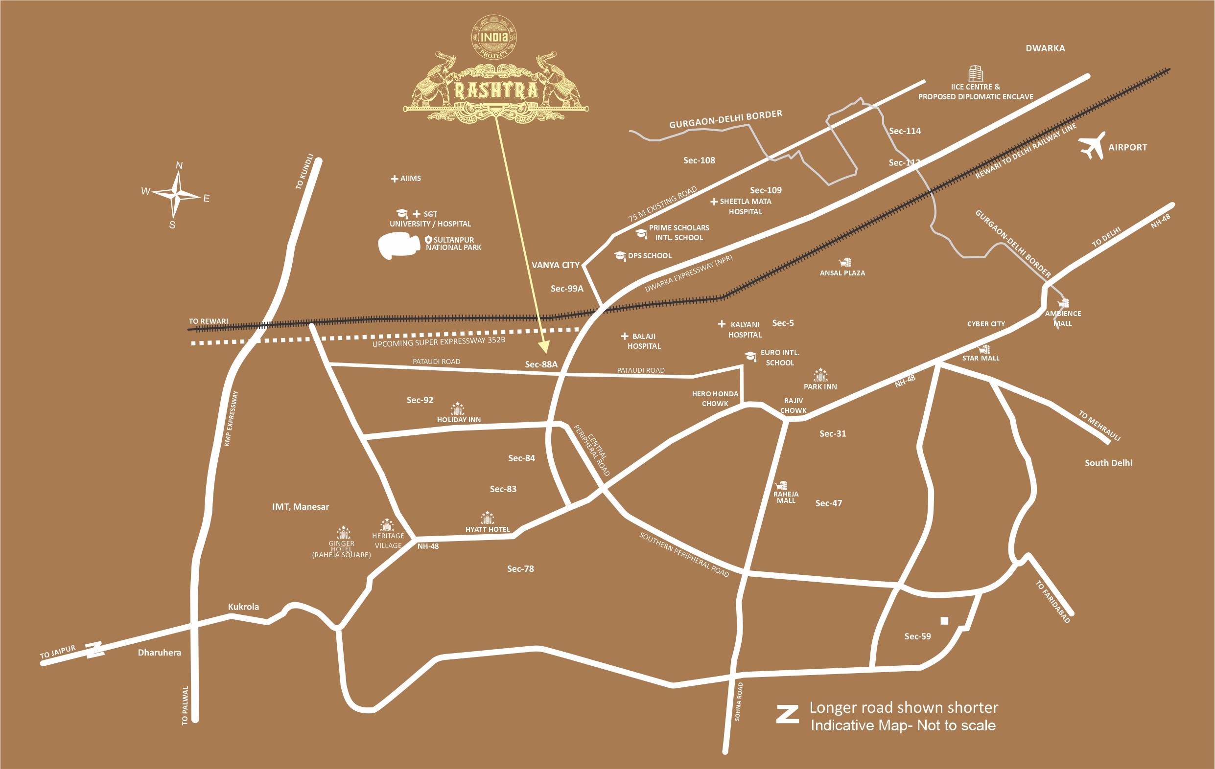 Raheja India Rashtra Location Map