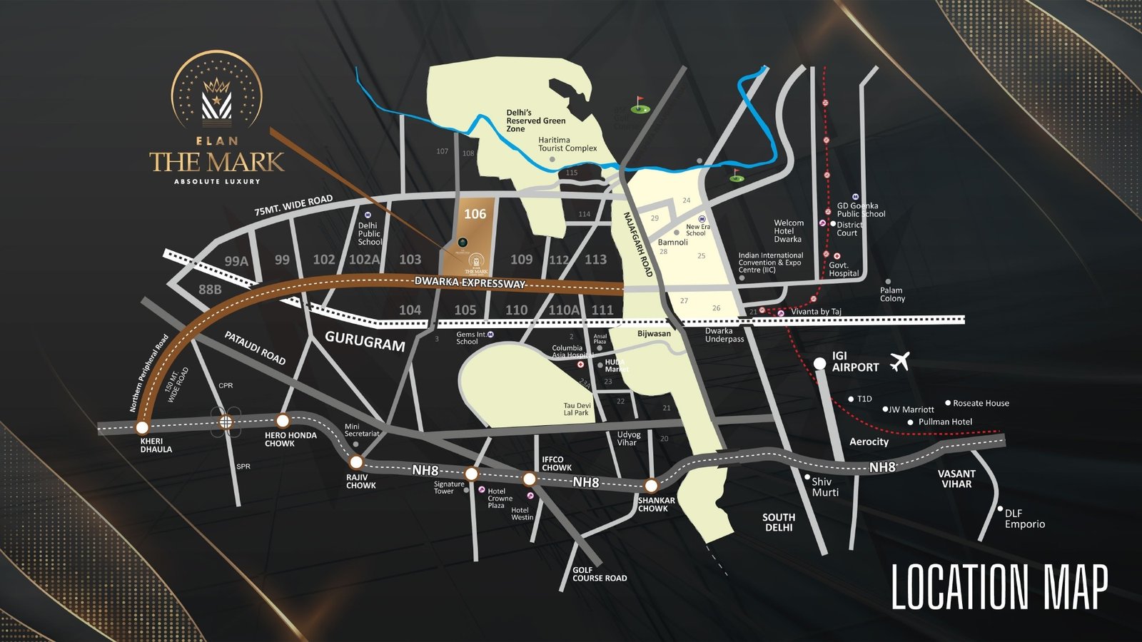 Elan The Mark Location map