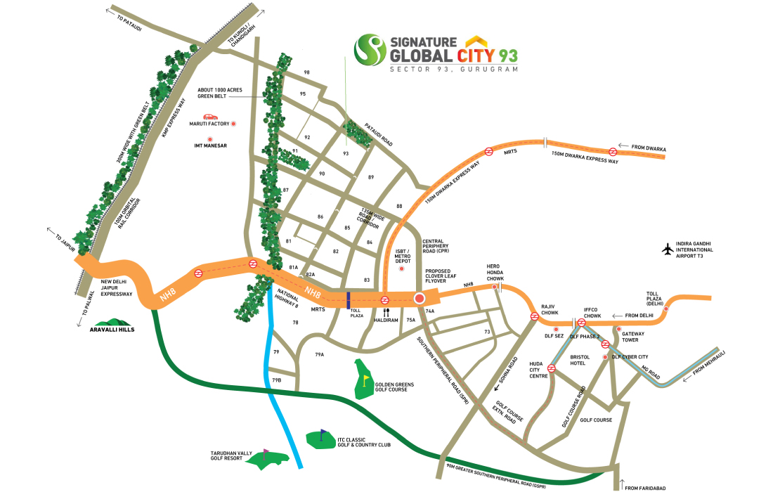 Signature Global City 93 Location Map