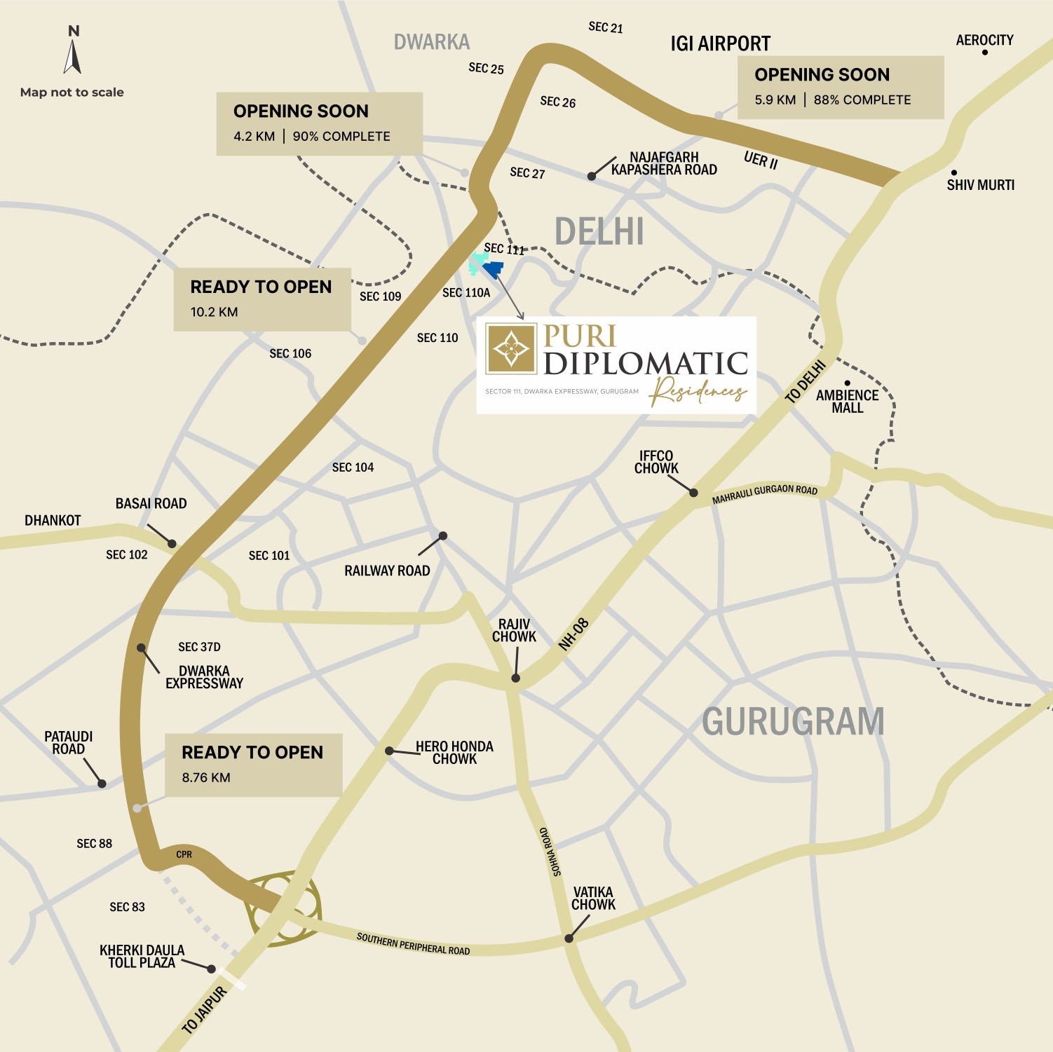Puri-diplomatic-greens-sector-111-gurgaon-location-map