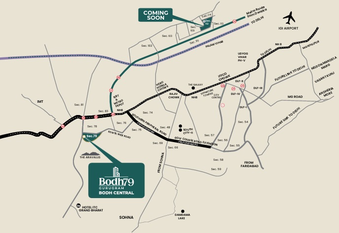 True-habitat-bodh-79-central-sector-79-gurgaon-location-map