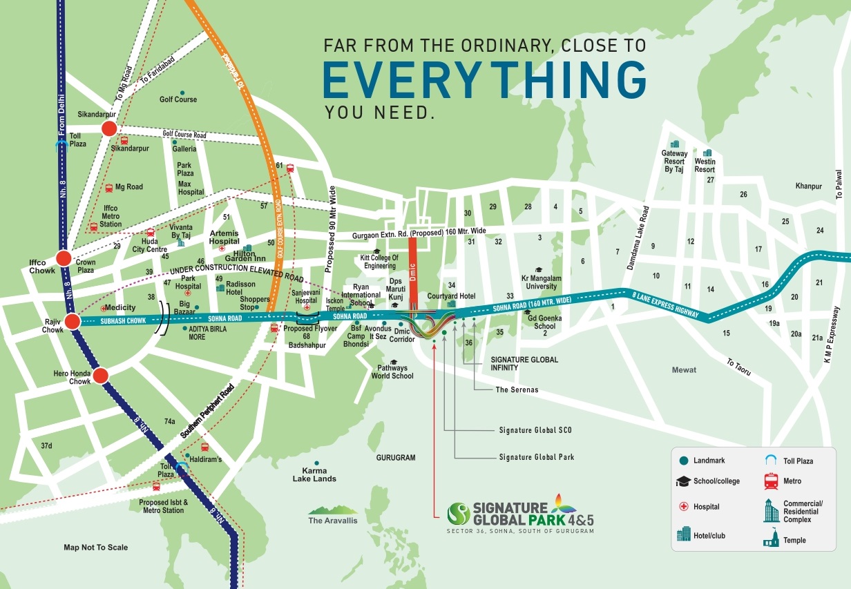 Signature-global-park-4-5-sector-36-gurgaon-location-map