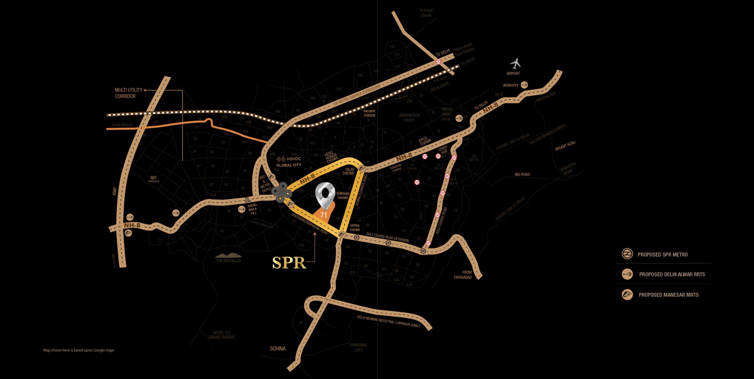 Signature-global-titanium-sector-71-gurgaon-location-map
