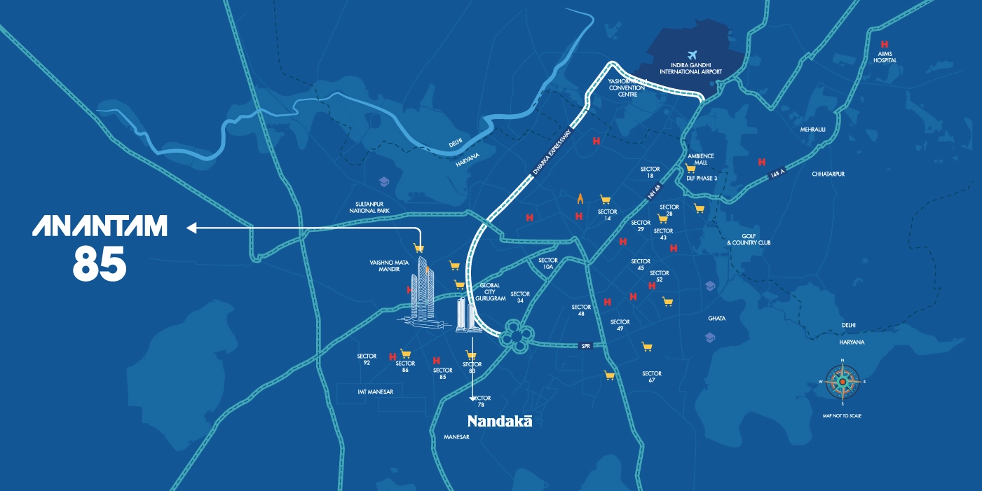 Ganga-realty-anantam-85-sector-85-gurgaon-location-map