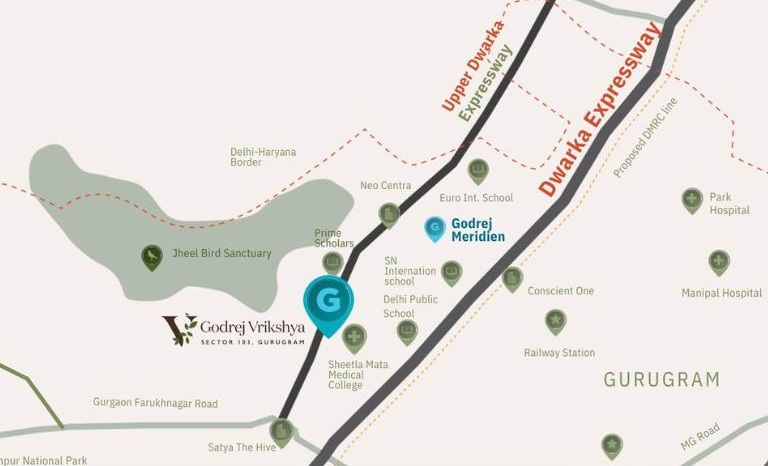 Godrej-vrikshya-sector-103-gurgaon-location-map
