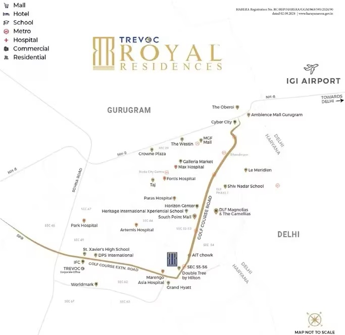 Trevoc-royal-residences-sector-56-gurgaon-location-map