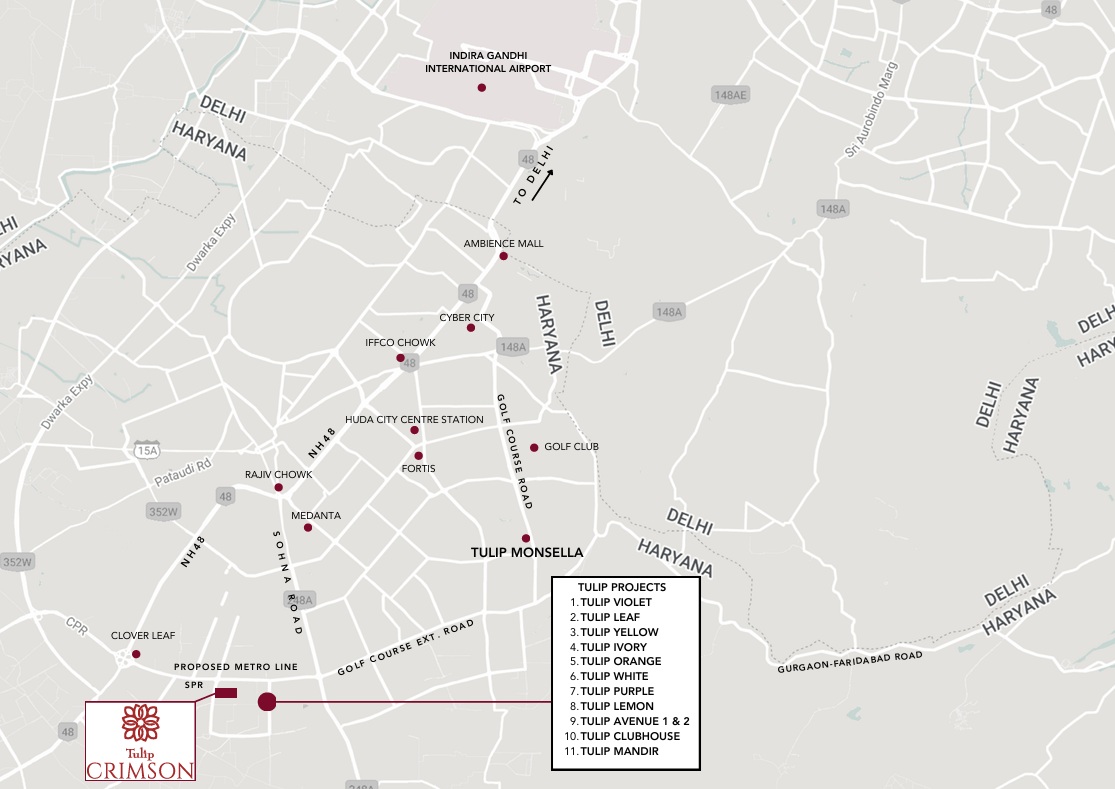 Tulip-crimson-sector-70-gurgaon-location-map