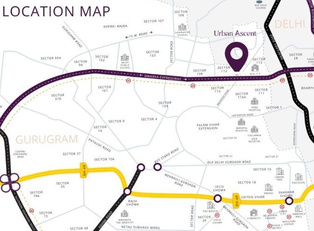 Emaar-urban-ascent-sector-112-gurgaon-location-map