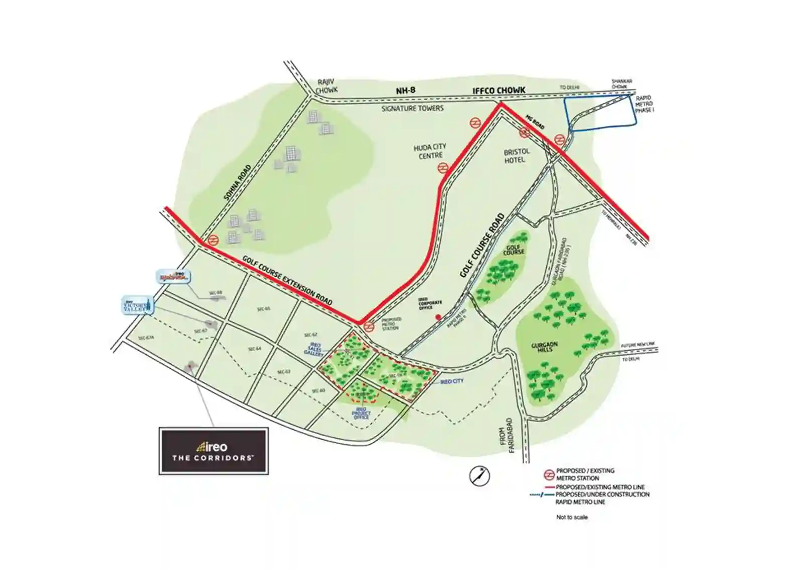 Ireo-the-corridors-sector-67a-gurgaon-location-map