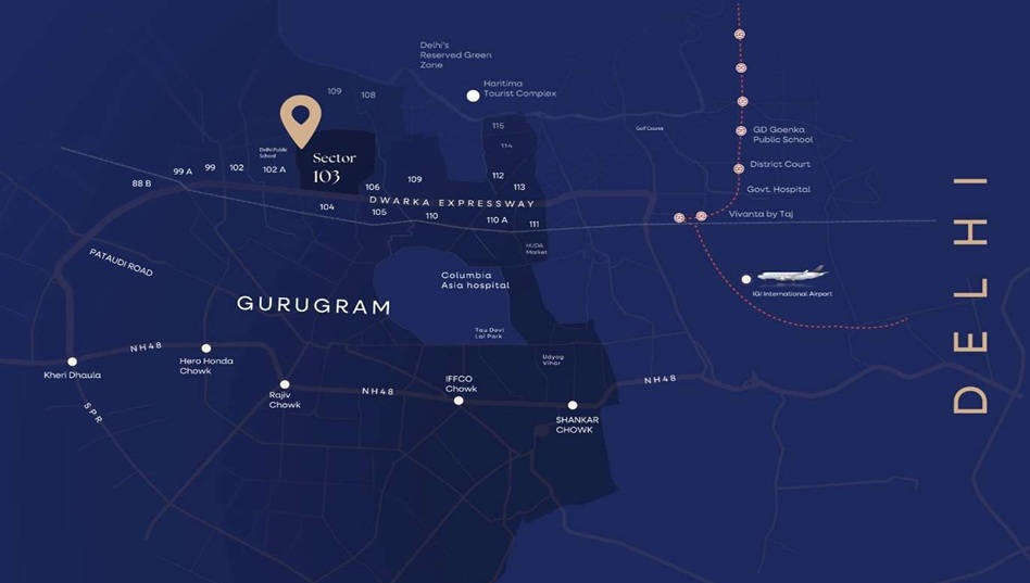 Landmark-skyvue-sector-103-gurgaon-location-map