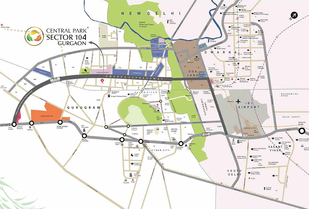 Central Park Delphine 1 central-park-delphine-sector-104-gurgaon-location-map