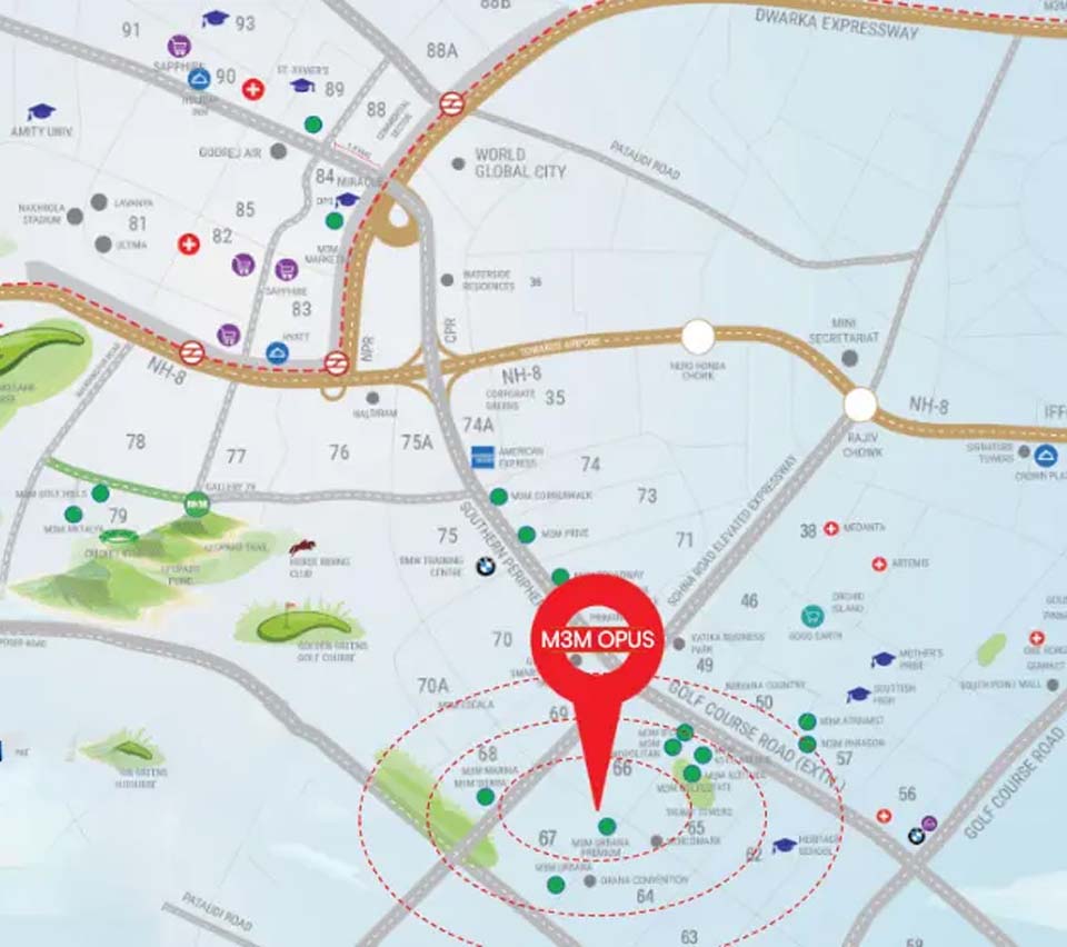 M3M Opus 1 M3m-opus-sector-67-gurgaon-location-map