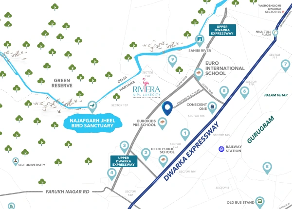 AIPL The Riviera At Lake City 1 Aipl-the-riviera-at-lake-city-sector-103-gurgaon-location-map
