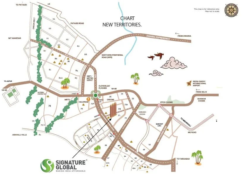Signature-global-tonino-lamborghini-residences-sector-71-gurgaon-location-map