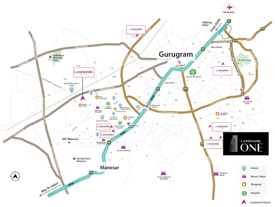 Landmark One 1 Landmark-one-sector-67-gurgaon-location-map