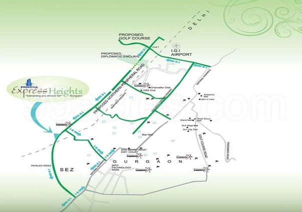 Pareena Express Heights 3 Pareena Express Heights Location Map