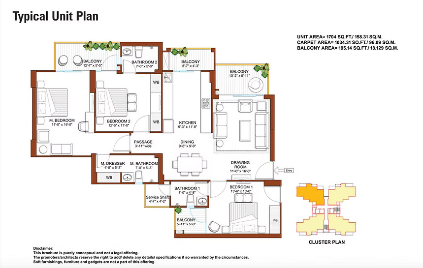 Tulip Yellow 1 Tulip Yellow 3bhk Floor Plan