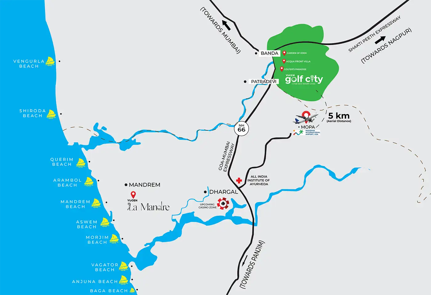 Yugen Infra Acqua Front Villas Location Map